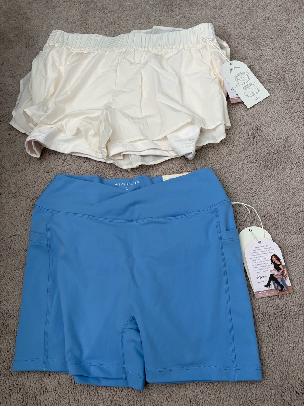 Blogilates Bike Short And Ruffle Short Size Large Bundle New